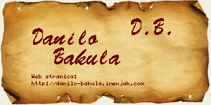 Danilo Bakula vizit kartica